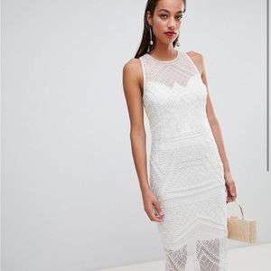 ASOS Embellished Pearl Fringe Midi Dress